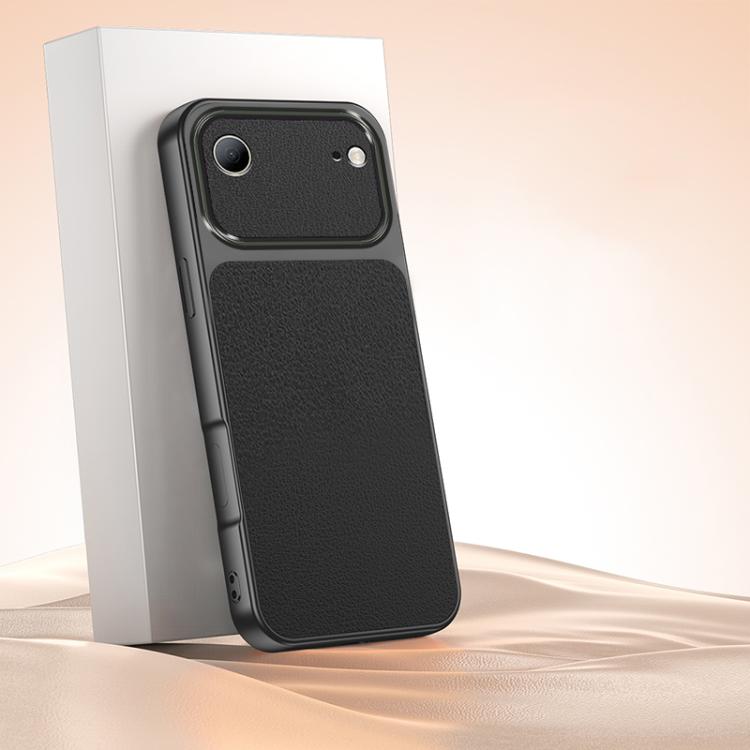 For iPhone Air Lambskin Series Skin Feel Shockproof Phone Case(Black)
