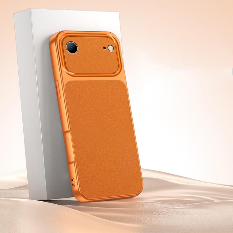 For iPhone Air Lambskin Series Skin Feel Shockproof Phone Case(Orange)