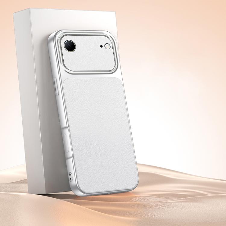 For iPhone Air Lambskin Series Skin Feel Shockproof Phone Case(Silver)