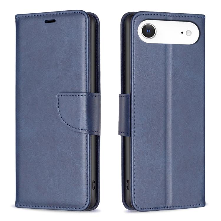 For iPhone Air Lambskin Texture Pure Color Flip Leather Phone Case(Blue)