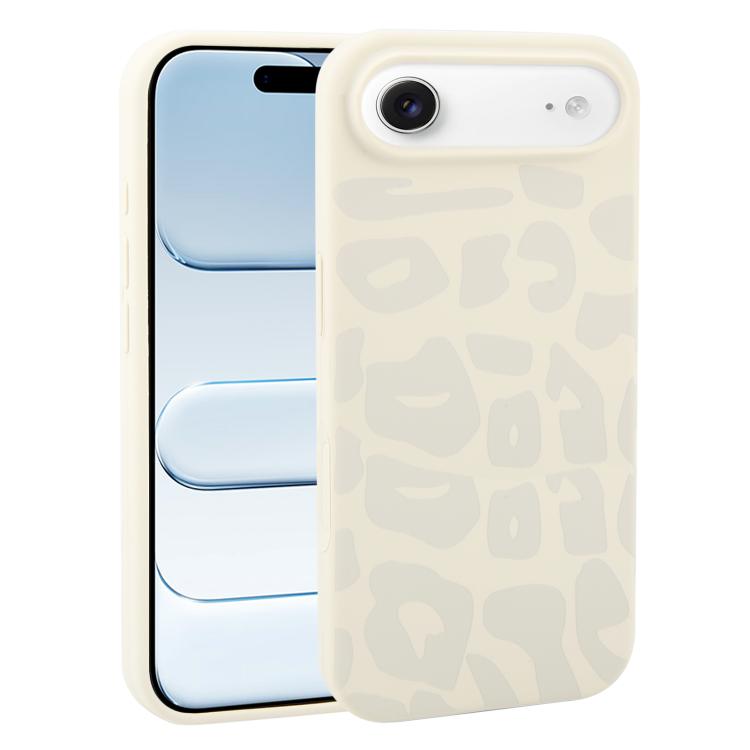 For iPhone Air Large Hole Leopard Print Liquid Silicone Phone Case(Grey)