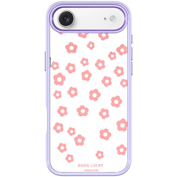 For iPhone Air Laser Flower Pattern Magnetic Phone Case(Light Purple)