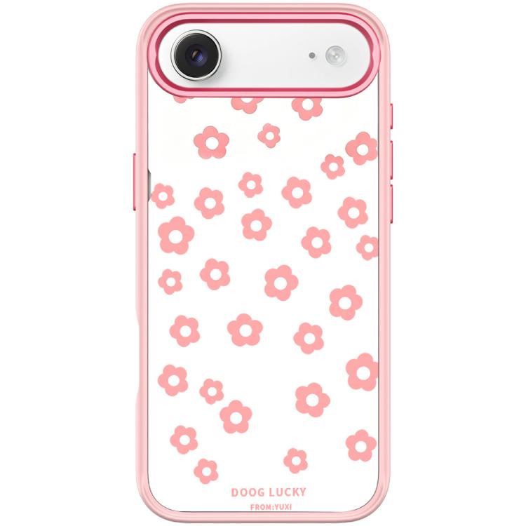 For iPhone Air Laser Flower Pattern Magnetic Phone Case(Pink)