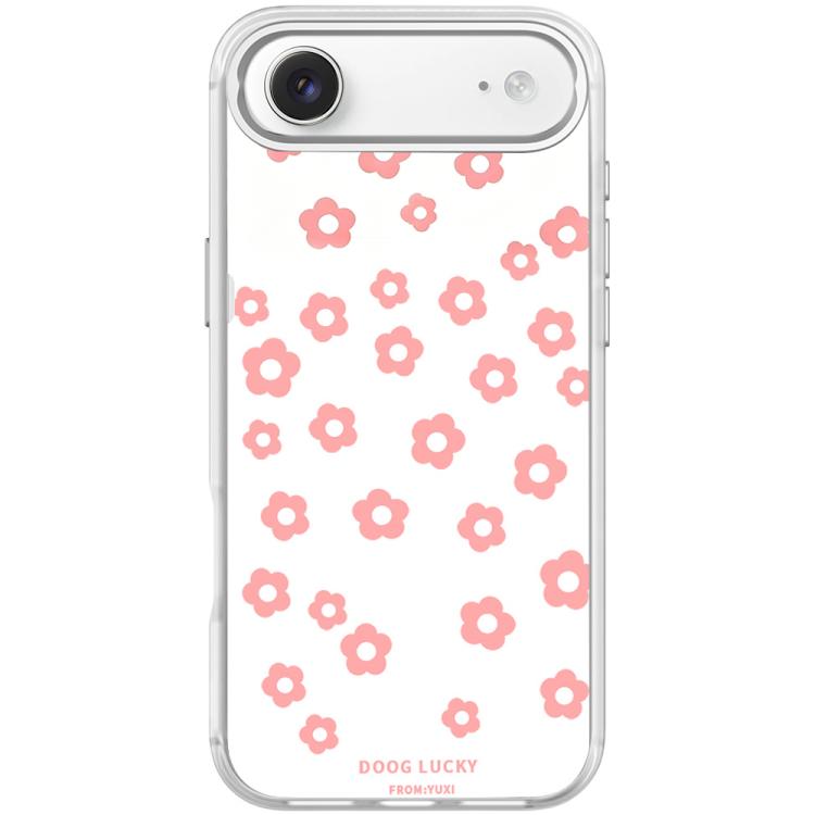 For iPhone Air Laser Flower Pattern Magnetic Phone Case(Transparent White)