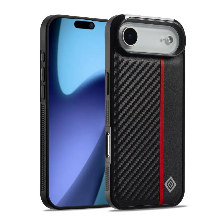 For iPhone Air LC.IMEEKE 3 in 1 Carbon Fiber Texture Shockproof Phone Case(Black)