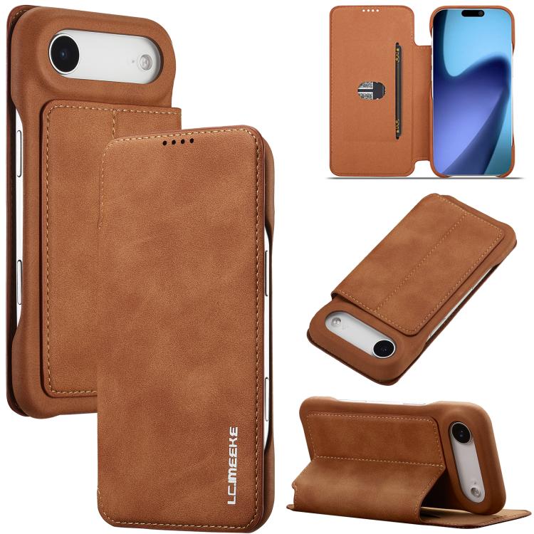 For iPhone Air LC.IMEEKE Hon Ancient Series Flip Leather Phone Case(Brown)