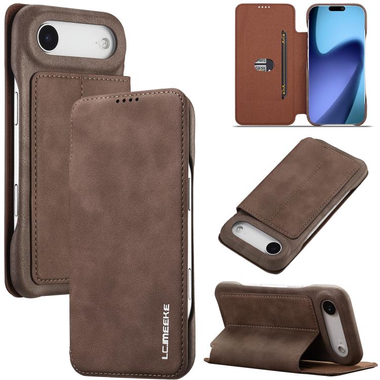 For iPhone Air LC.IMEEKE Hon Ancient Series Flip Leather Phone Case(Coffee)