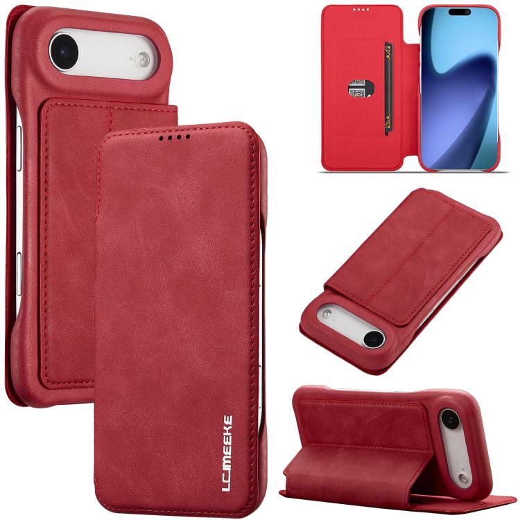 For iPhone Air LC.IMEEKE Hon Ancient Series Flip Leather Phone Case(Red)