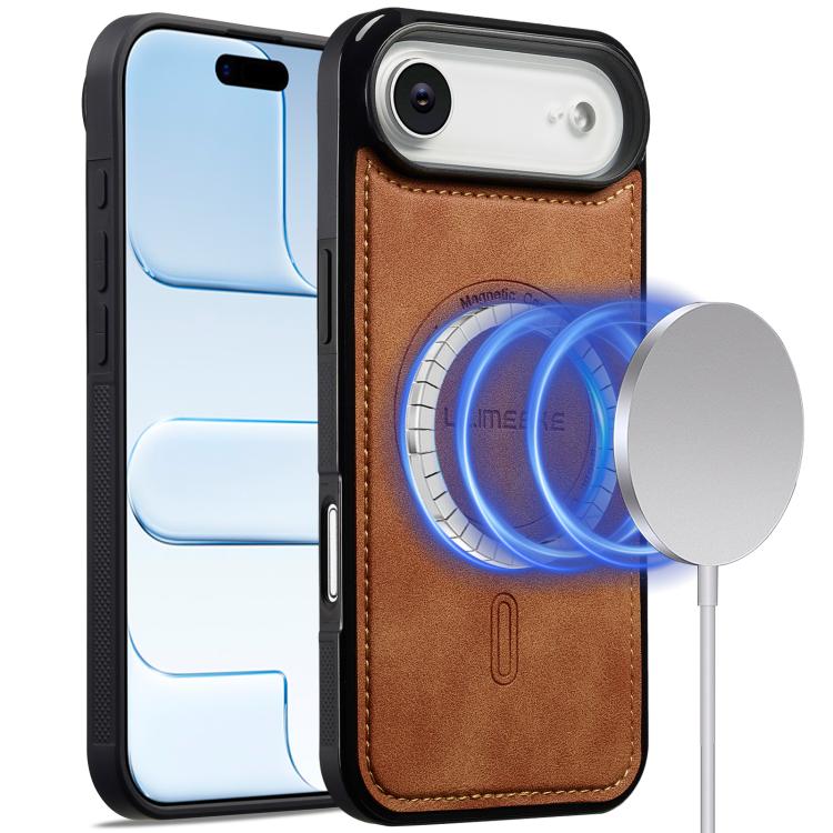 For iPhone Air LC.IMEEKE L6 Series MagSafe Magnetic Phone Case(Brown)