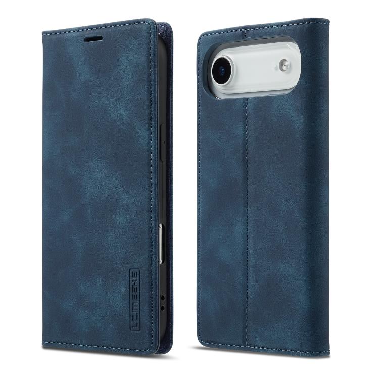 For iPhone Air LC.IMEEKE Strong Magnetism Microfiber Leather Phone Case(Blue)