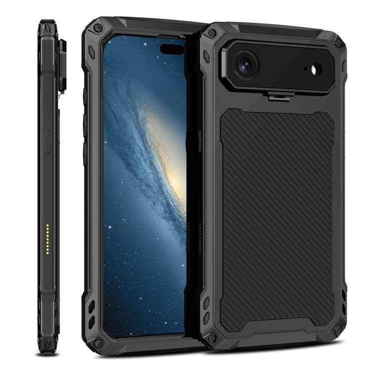 For iPhone Air Lens Holder Metal IP54 Life Waterproof Three-proof MagSafe Phone Case(Black)