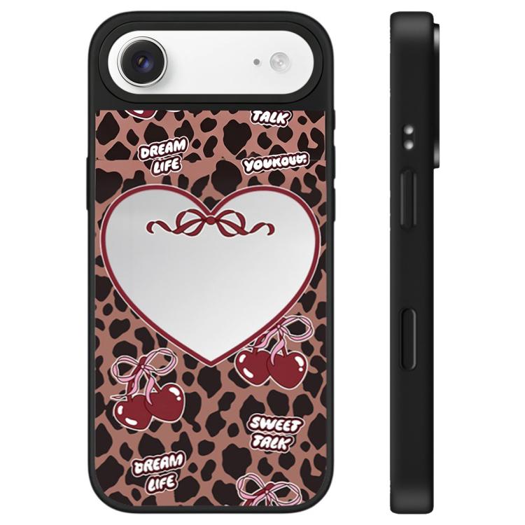 For iPhone Air Leopard Cherry Series Pattern Camera Control Button Mirror Phone Case(Cherry Leopard)