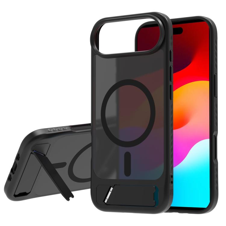For iPhone Air LeReach Le-Chic Series Integrated Hidden Kickstand Magnetic Phone Case(Black)