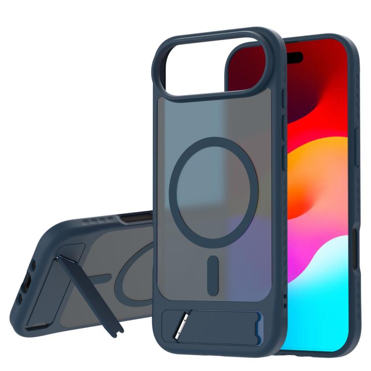For iPhone Air LeReach Le-Chic Series Integrated Hidden Kickstand Magnetic Phone Case(Blue)
