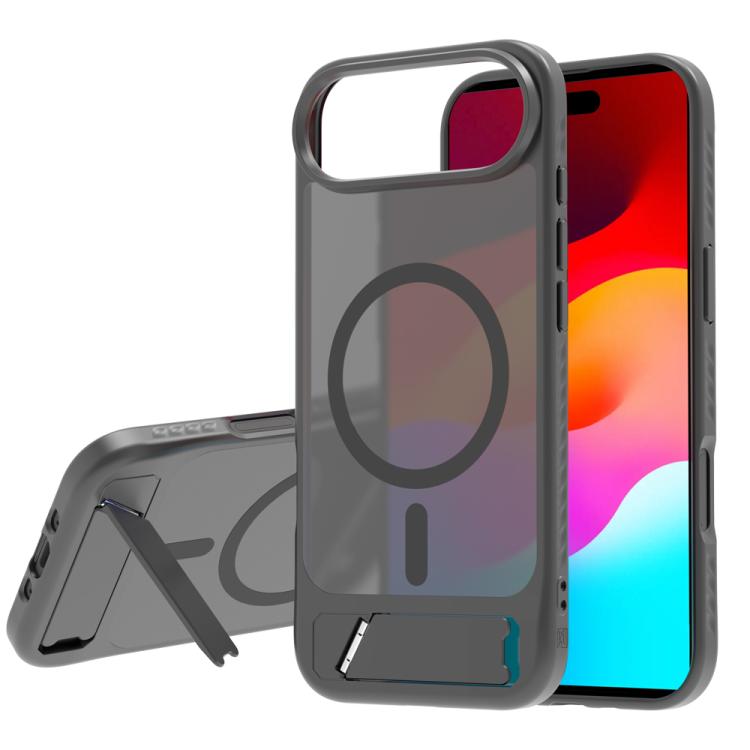 For iPhone Air LeReach Le-Chic Series Integrated Hidden Kickstand Magnetic Phone Case(Gray)
