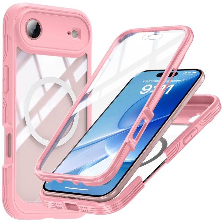 For iPhone Air Life Waterproof MagSafe Magnetic Rugged Phone Case(Pink)