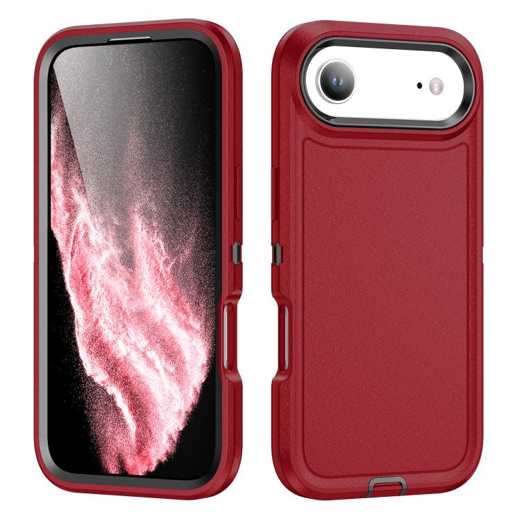 For iPhone Air Life Waterproof Rugged Phone Case(Red + Black)