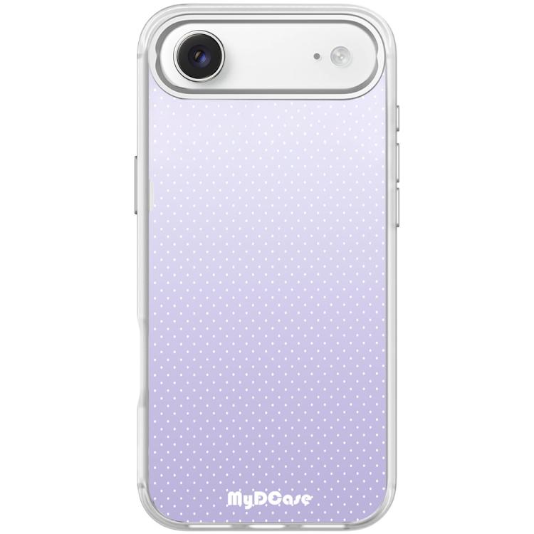For iPhone Air Light Purple Dots Pattern Magnetic Phone Case(Transparent White)
