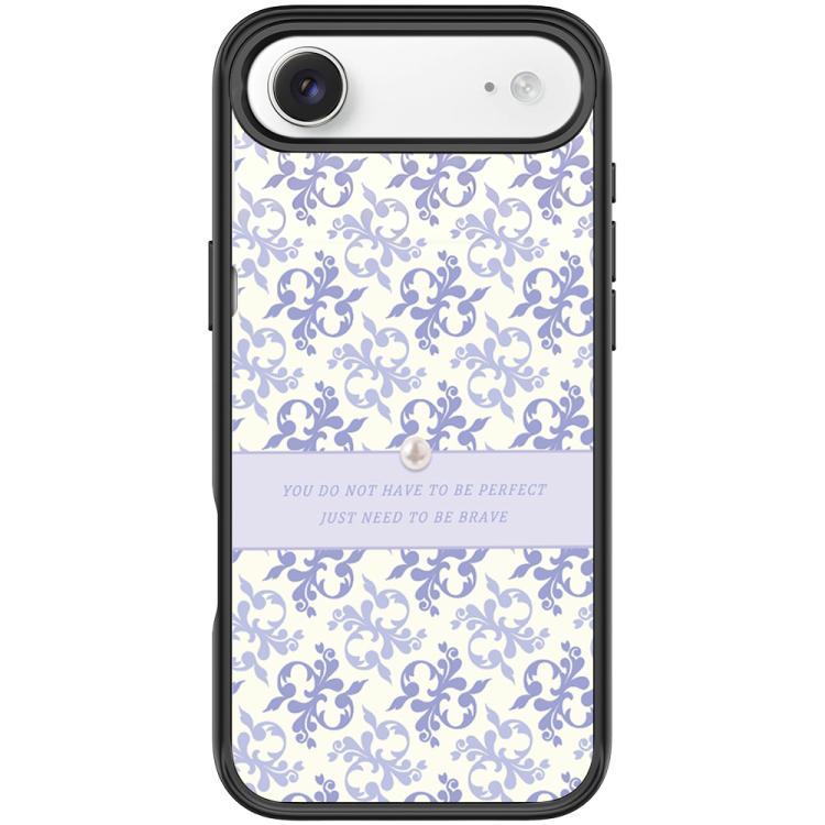 For iPhone Air Light Purple Flower Pattern Magnetic Phone Case(Black)
