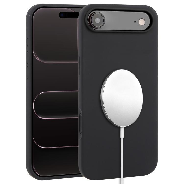 For iPhone Air Liquid Silicone Full Coverage MagSafe Phone Case(Black)