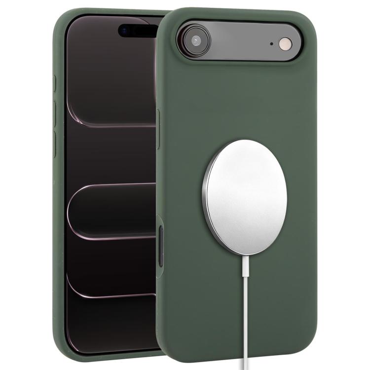 For iPhone Air Liquid Silicone Full Coverage MagSafe Phone Case(Deep Green)