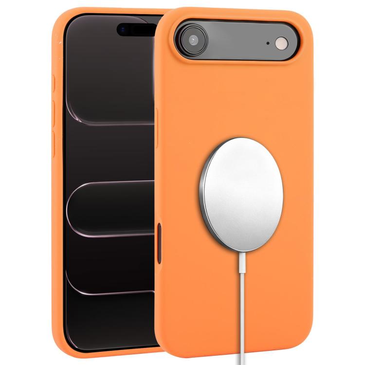 For iPhone Air Liquid Silicone Full Coverage MagSafe Phone Case(Orange)