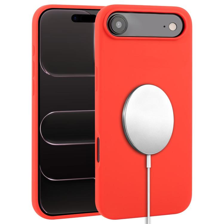 For iPhone Air Liquid Silicone Full Coverage MagSafe Phone Case(Red)