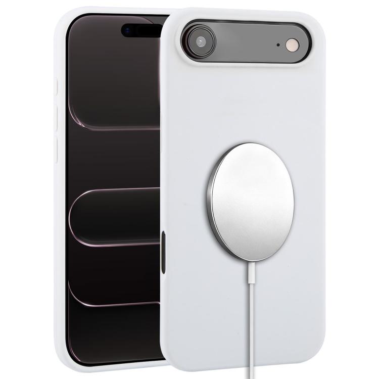 For iPhone Air Liquid Silicone Full Coverage MagSafe Phone Case(White)