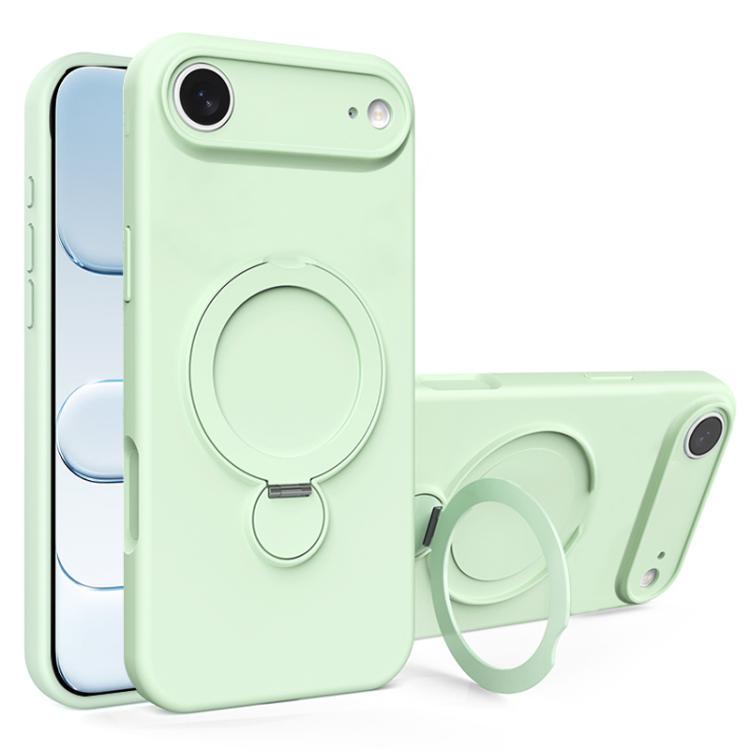 For iPhone Air Liquid Silicone MagSafe Holder Phone Case(Matcha Green)
