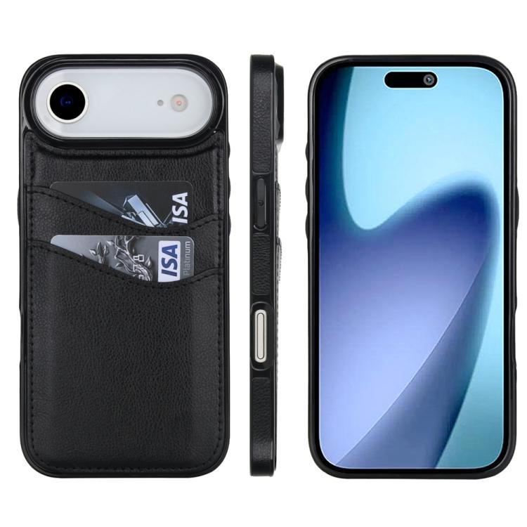 For iPhone Air Litchi Leather Skin Card Slots Phone Case(Black)