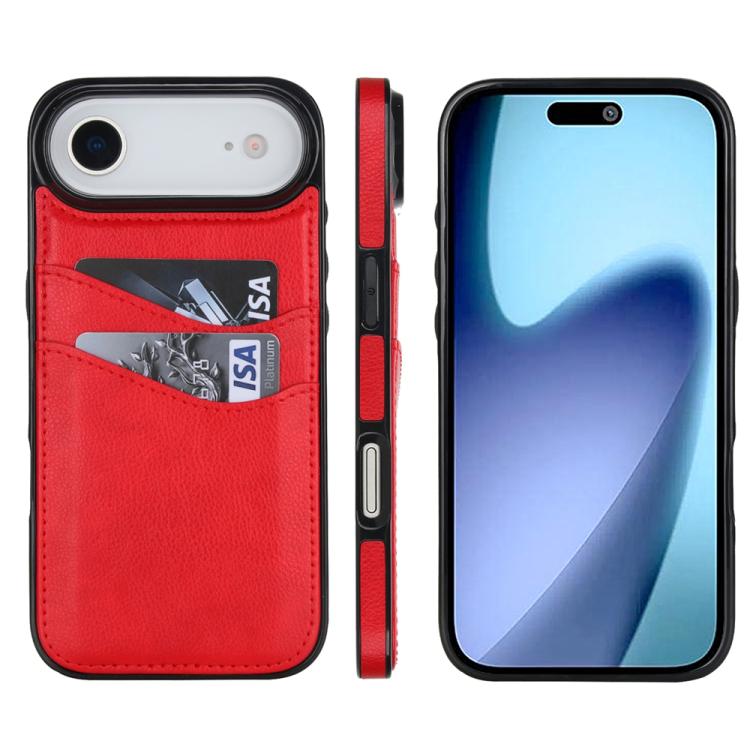For iPhone Air Litchi Leather Skin Card Slots Phone Case(Red)