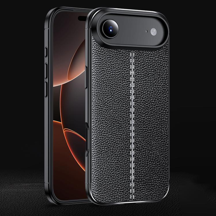 For iPhone Air Litchi Texture Shockproof TPU Phone Case(Black)
