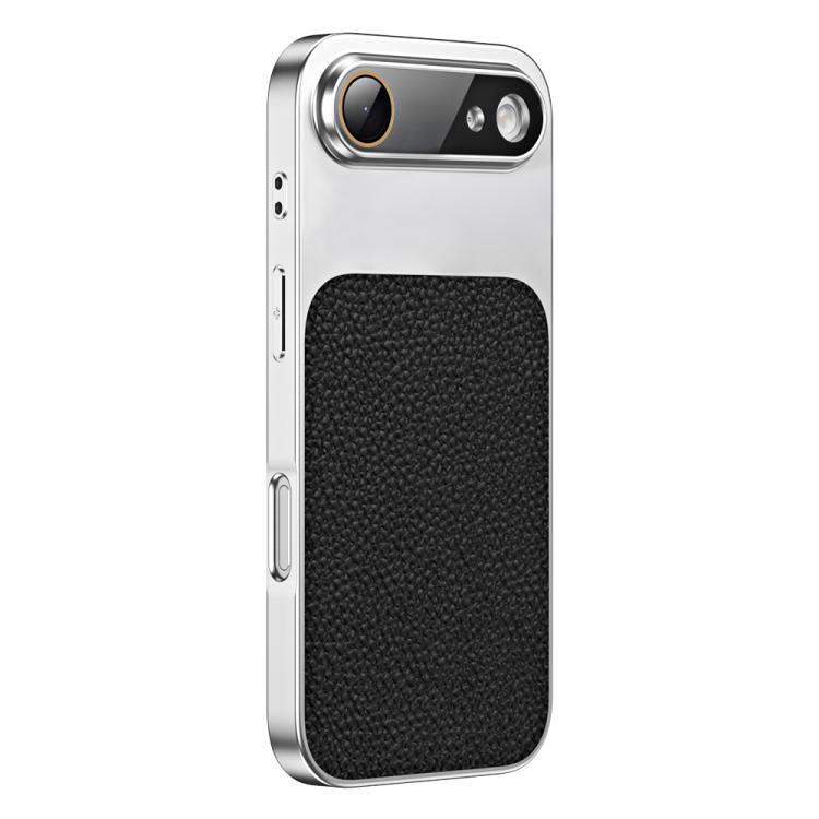 For iPhone Air Litchi Textured TPU Phone Case with Lens Film(Black)