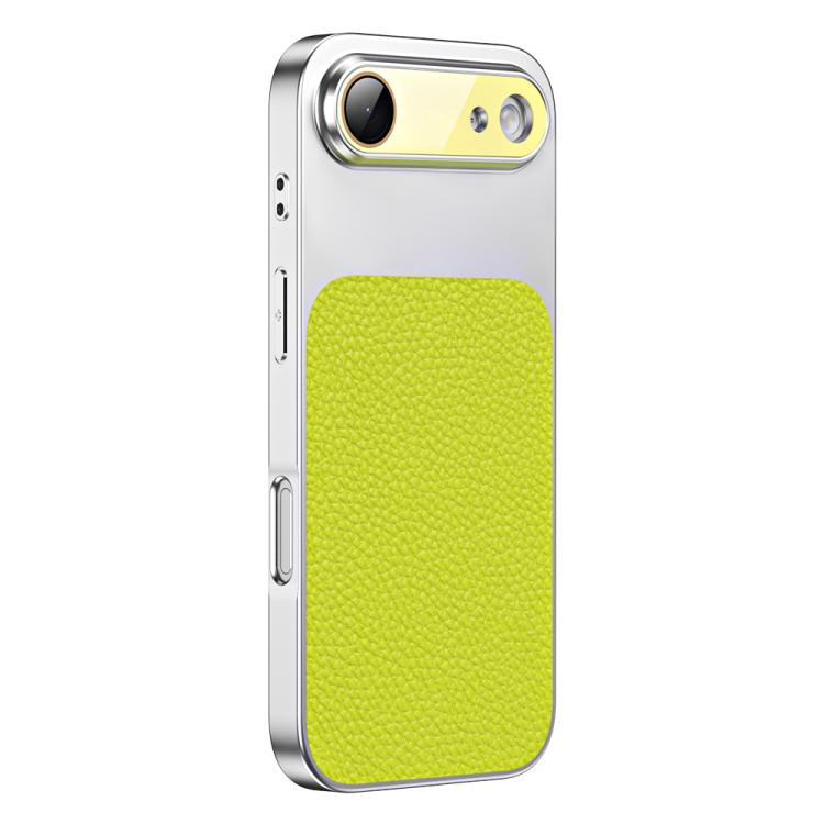 For iPhone Air Litchi Textured TPU Phone Case with Lens Film(Light Green)