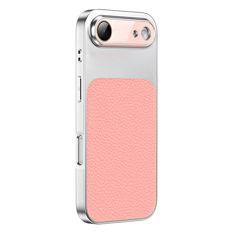 For iPhone Air Litchi Textured TPU Phone Case with Lens Film(Light Pink)