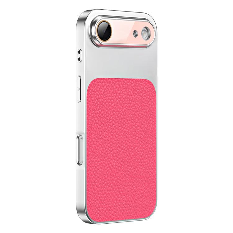 For iPhone Air Litchi Textured TPU Phone Case with Lens Film(Rose Pink)