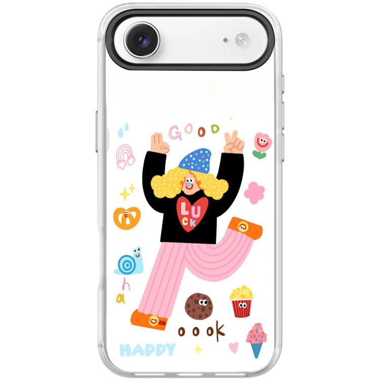 For iPhone Air Little Girl and Good Text Pattern Magnetic Phone Case(Black)