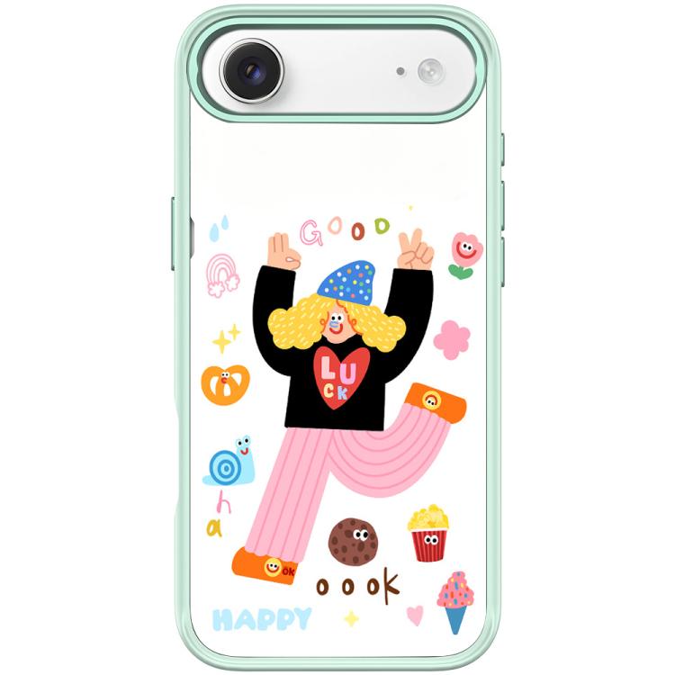 For iPhone Air Little Girl and Good Text Pattern Magnetic Phone Case(Light Green)