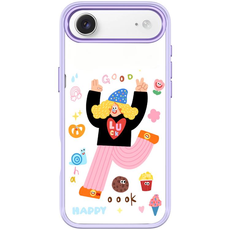 For iPhone Air Little Girl and Good Text Pattern Magnetic Phone Case(Light Purple)