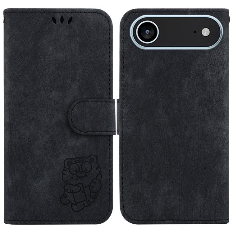 For iPhone Air Little Tiger Embossed Leather Phone Case(Black)