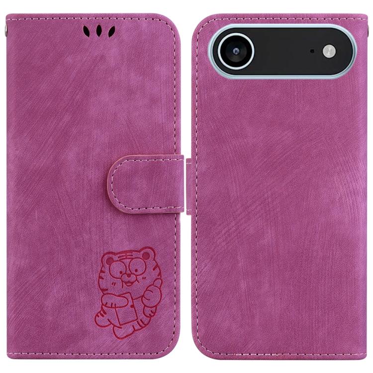 For iPhone Air Little Tiger Embossed Leather Phone Case(Rose Red)