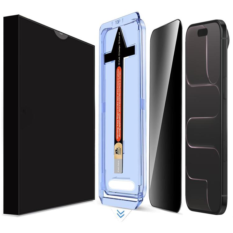 For iPhone Air LK Easy Install Privacy Tempered Glass Film(Black)