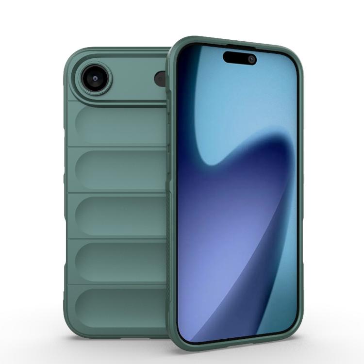 For iPhone Air Magic Shield TPU + Flannel Phone Case(Dark Green)