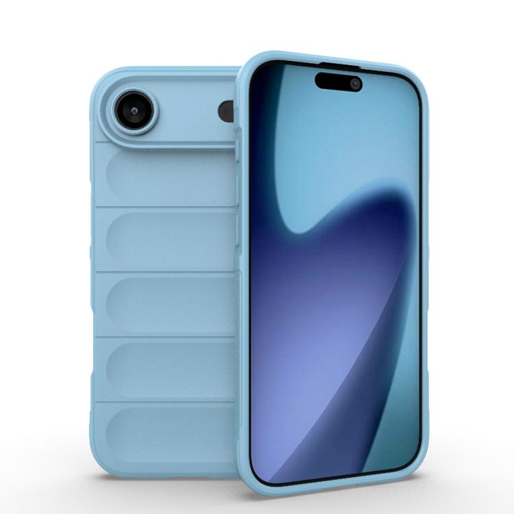 For iPhone Air Magic Shield TPU + Flannel Phone Case(Light Blue)