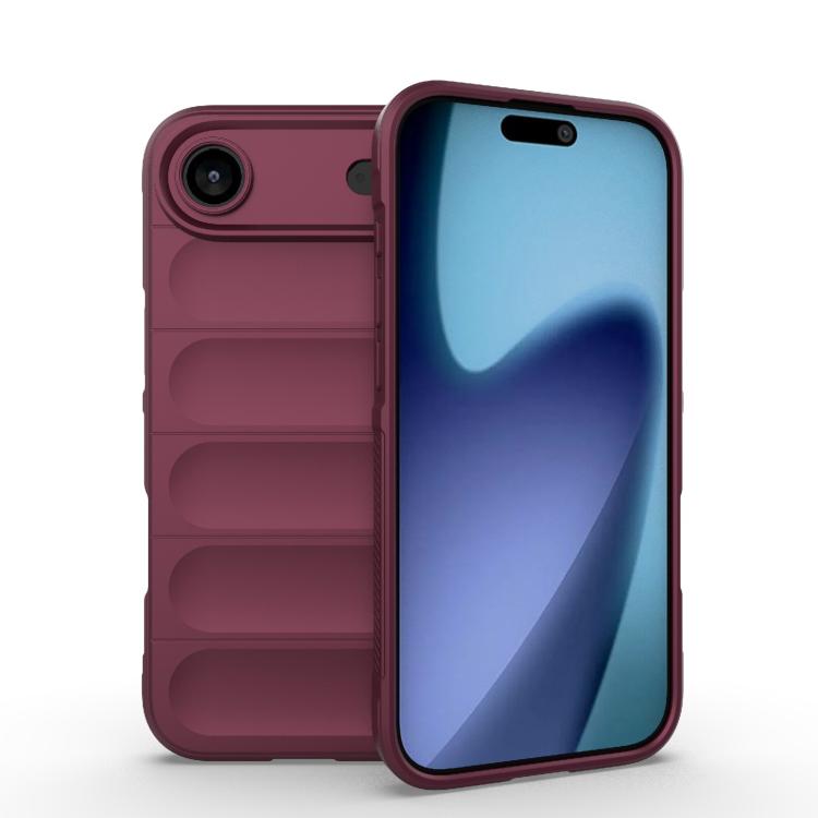 For iPhone Air Magic Shield TPU + Flannel Phone Case(Wine Red)