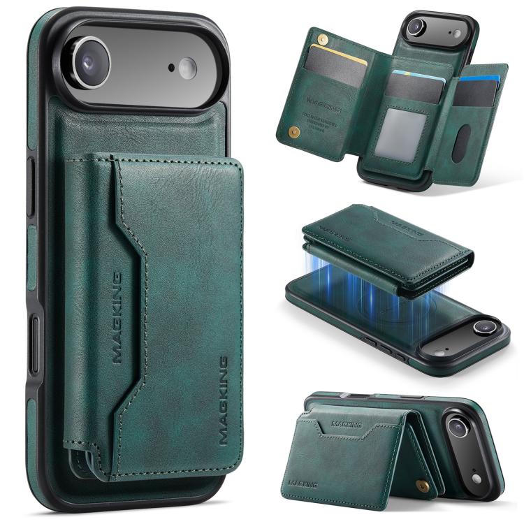 For iPhone Air MAGKING K3 Series MagSafe RFID K3 Pro Card Bag Detachable Phone Case(Green)