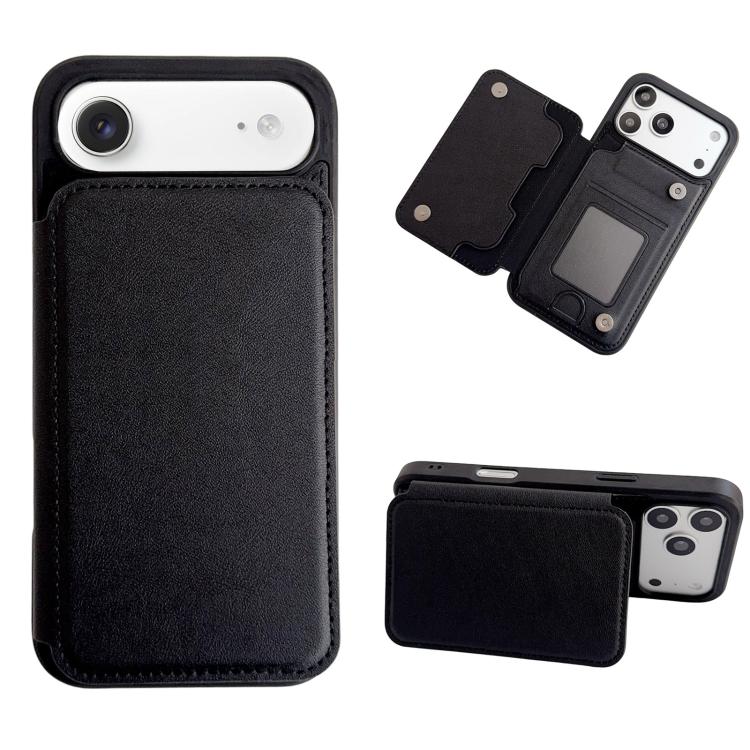For iPhone Air Magnetic Snap Multifunctional Card Wallet Holder Phone Case(Black)