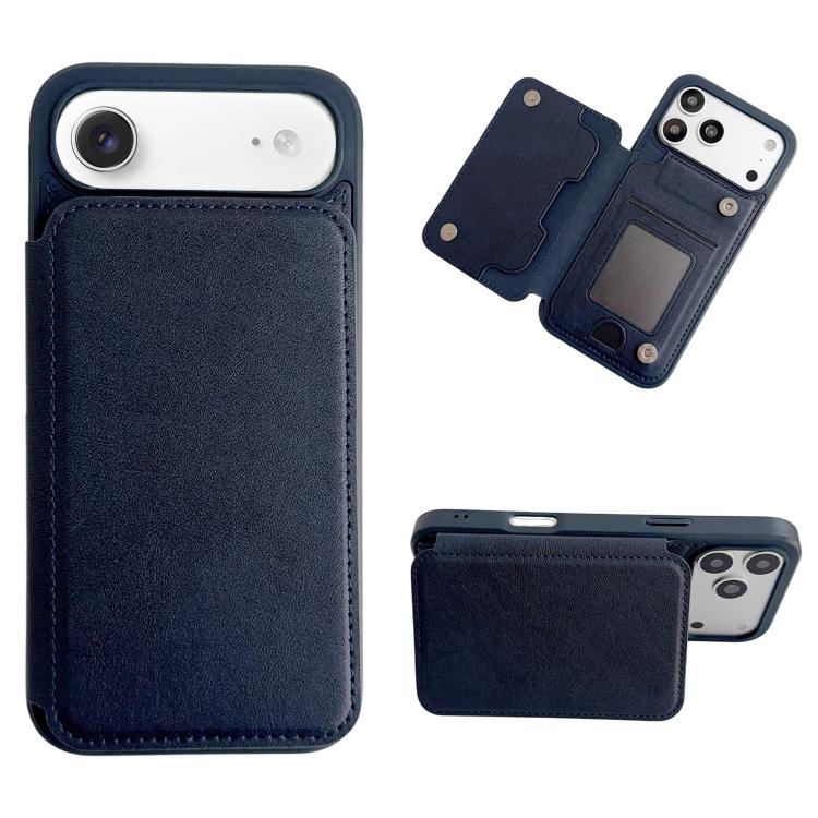 For iPhone Air Magnetic Snap Multifunctional Card Wallet Holder Phone Case(Royal Blue)