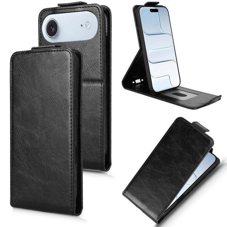For iPhone Air Magnetic Vertical Flip Leather Phone Case with Buckle(Black)