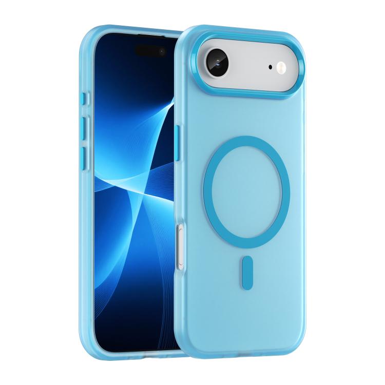 For iPhone Air MagSafe Frosted Translucent TPU + PC Full Coverage Phone Case(Blue)